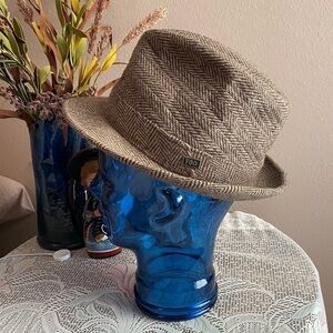London Fog Tan Tweed Fedora Hat